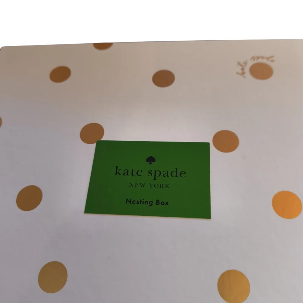 NWT Kate Spade Polka Gold Dot Nesting Box - Cream & Gold